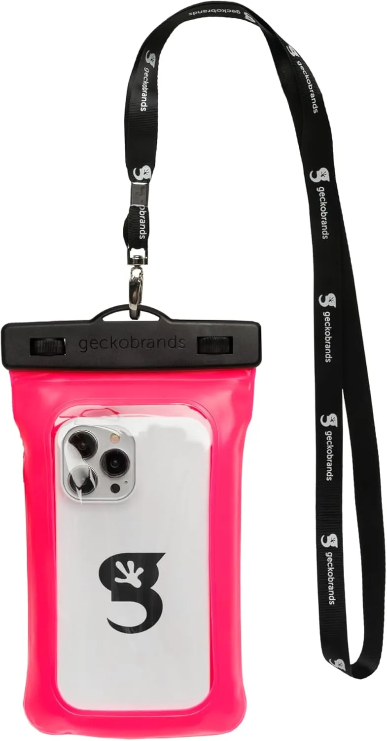 geckobrands Float Phone Dry Bag - Waterproof & Floating Phone Pouch – Fits Most iPhone and Samsung Galaxy Models