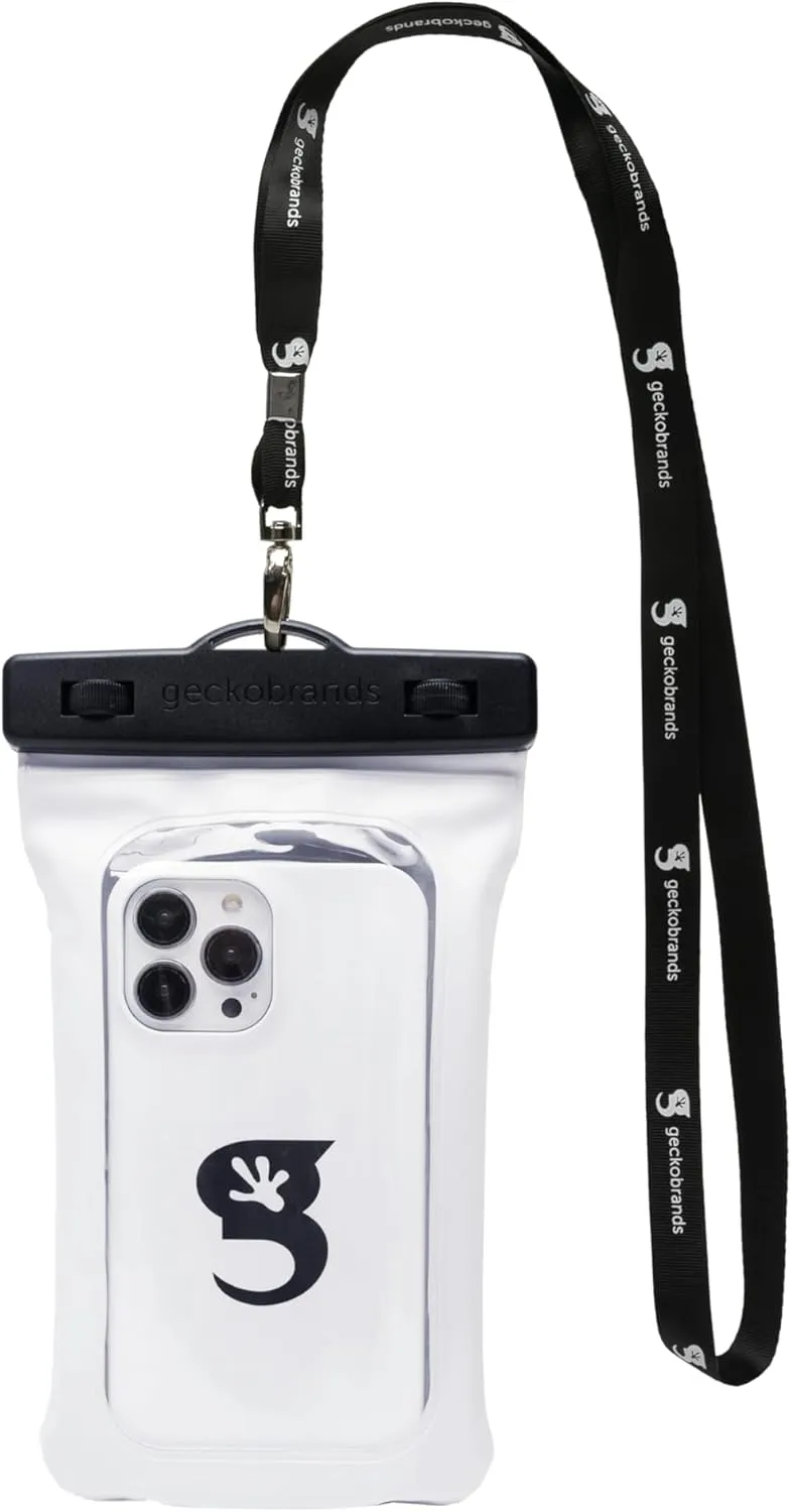geckobrands Float Phone Dry Bag - Waterproof & Floating Phone Pouch – Fits Most iPhone and Samsung Galaxy Models