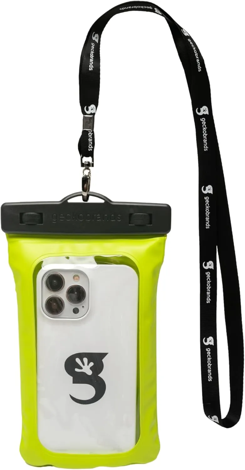 geckobrands Float Phone Dry Bag - Waterproof & Floating Phone Pouch – Fits Most iPhone and Samsung Galaxy Models