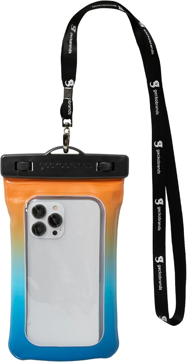 geckobrands Float Phone Dry Bag - Waterproof & Floating Phone Pouch – Fits Most iPhone and Samsung Galaxy Models