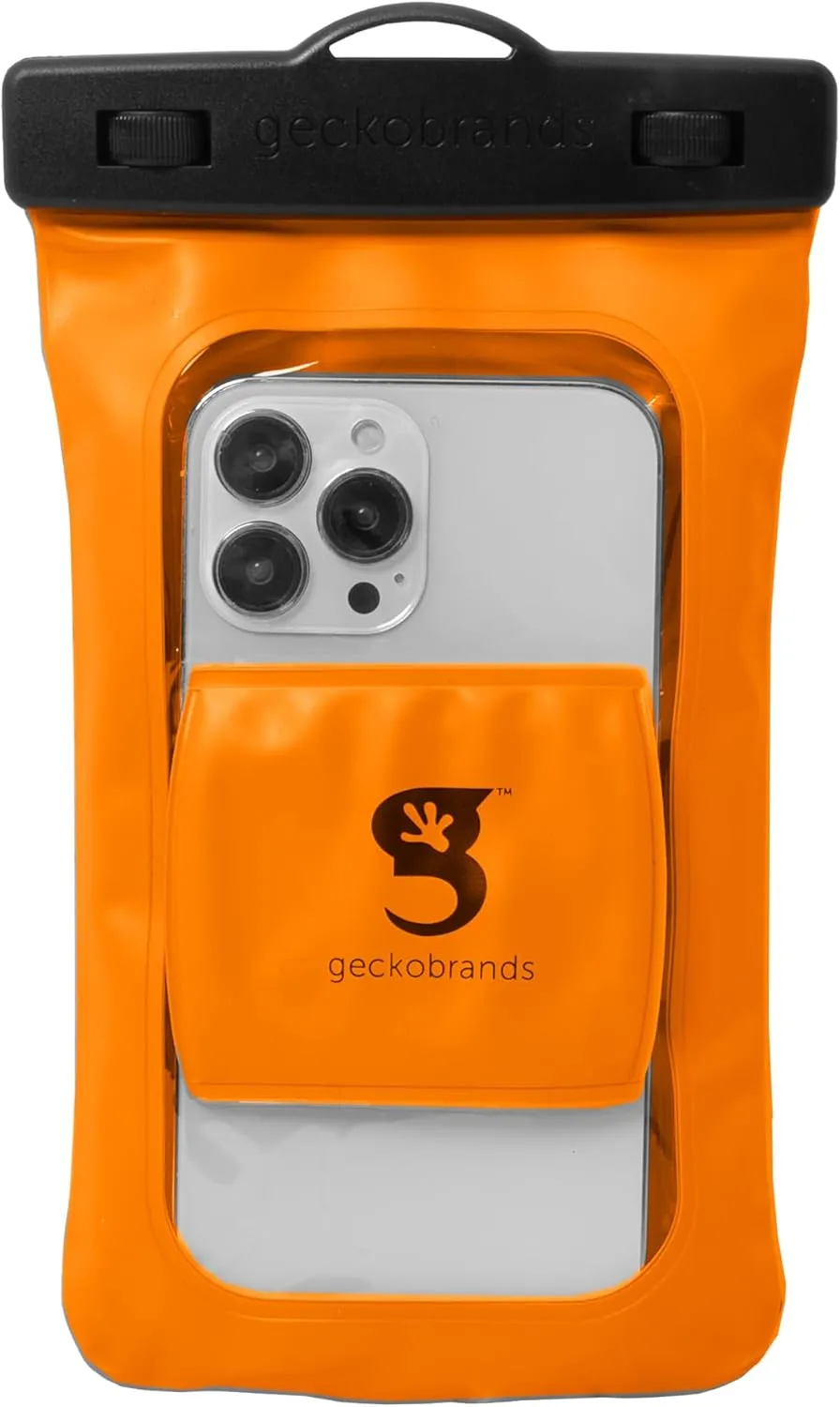 geckobrands Float Phone Dry Bag with Arm Band - Floating Watertight Dry Bag Phone Pouch, Fits Most iPhone and Samsung Galaxy Models Orange