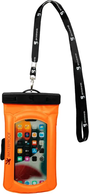 geckobrands Float Phone Dry Bag with Arm Band - Floating Watertight Dry Bag Phone Pouch, Fits Most iPhone and Samsung Galaxy Models Orange