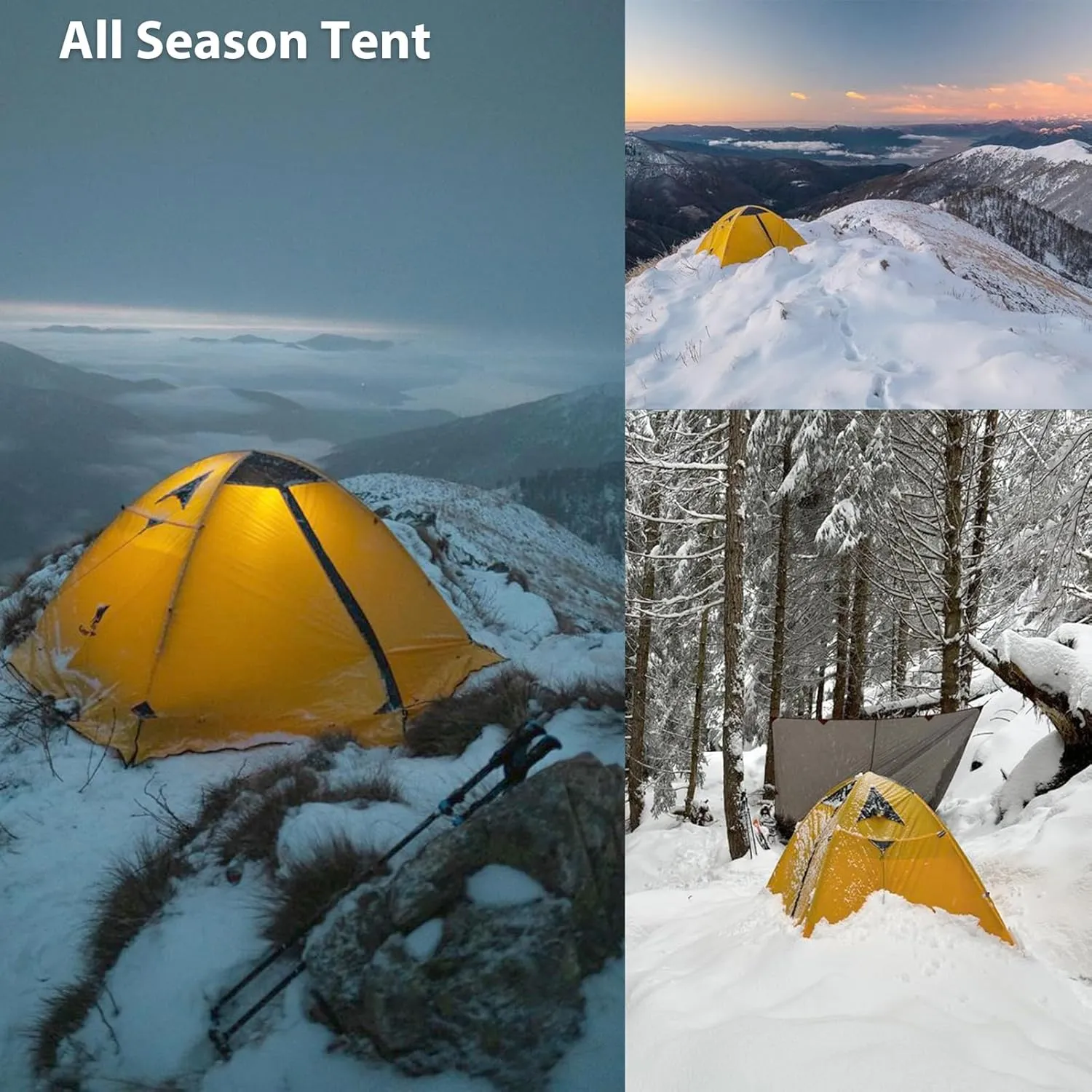 GEERTOP Ultralight 2 Person Backpacking Tent 4 Season Waterproof Camping Tent Double Layer Cold Weather Easy Set Up Tents for Family Camp, Hiking, Hunting Outdoor Mountaineering Travel