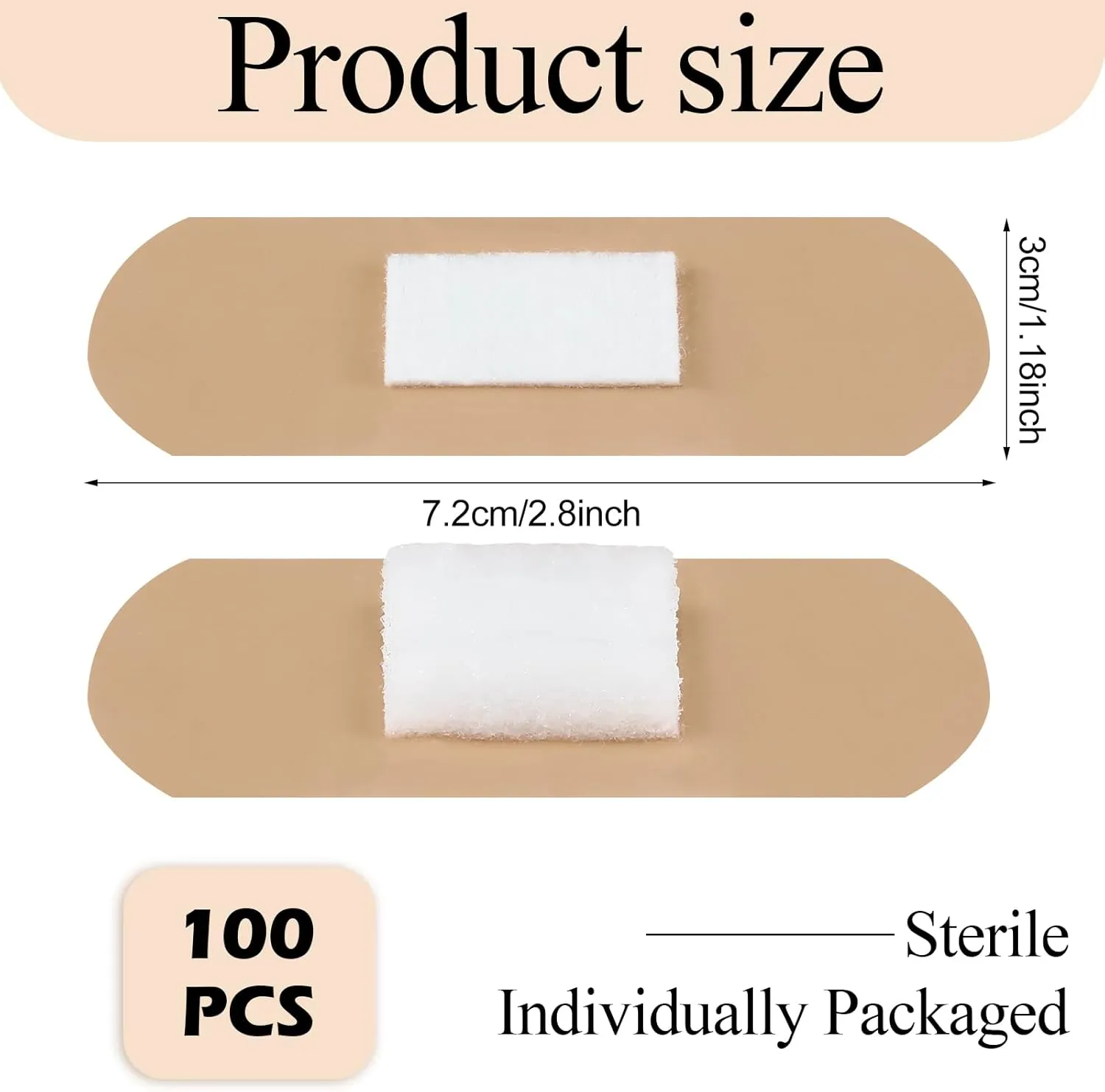 Geiserailie 200 Pcs XL Pressure Adhesive Dialysis Bandages Absorbent Pad 2. 83 x 1. 18 Inch Waterproof Bandages for Wound Care Thin Skin Seniors Patients First Aid Essential
