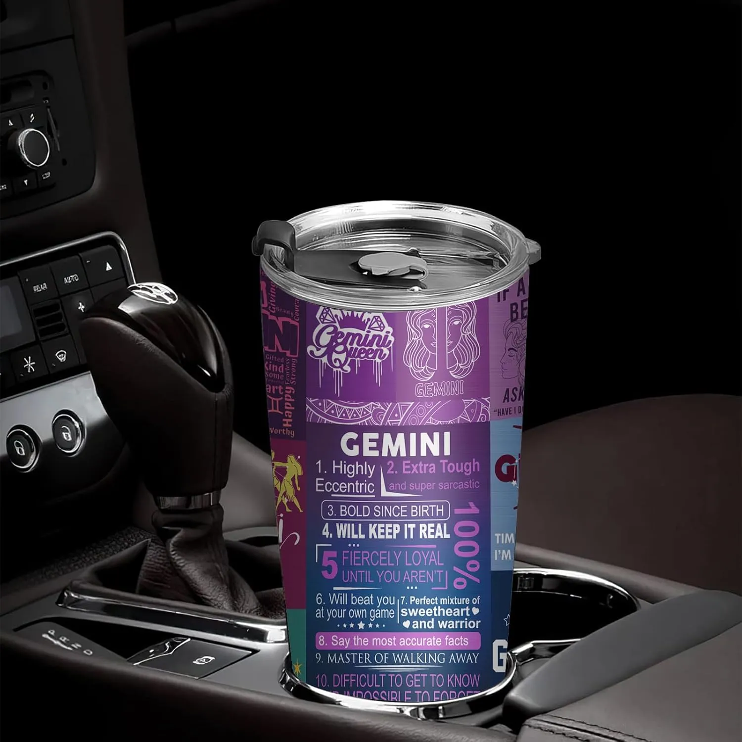 Gemini Gifts for Women - Zodiac Birthday Tumbler, Astrology Gothic Witchy Cup, Constellation Insulated Coffee Mug With Lid 20 OZ
