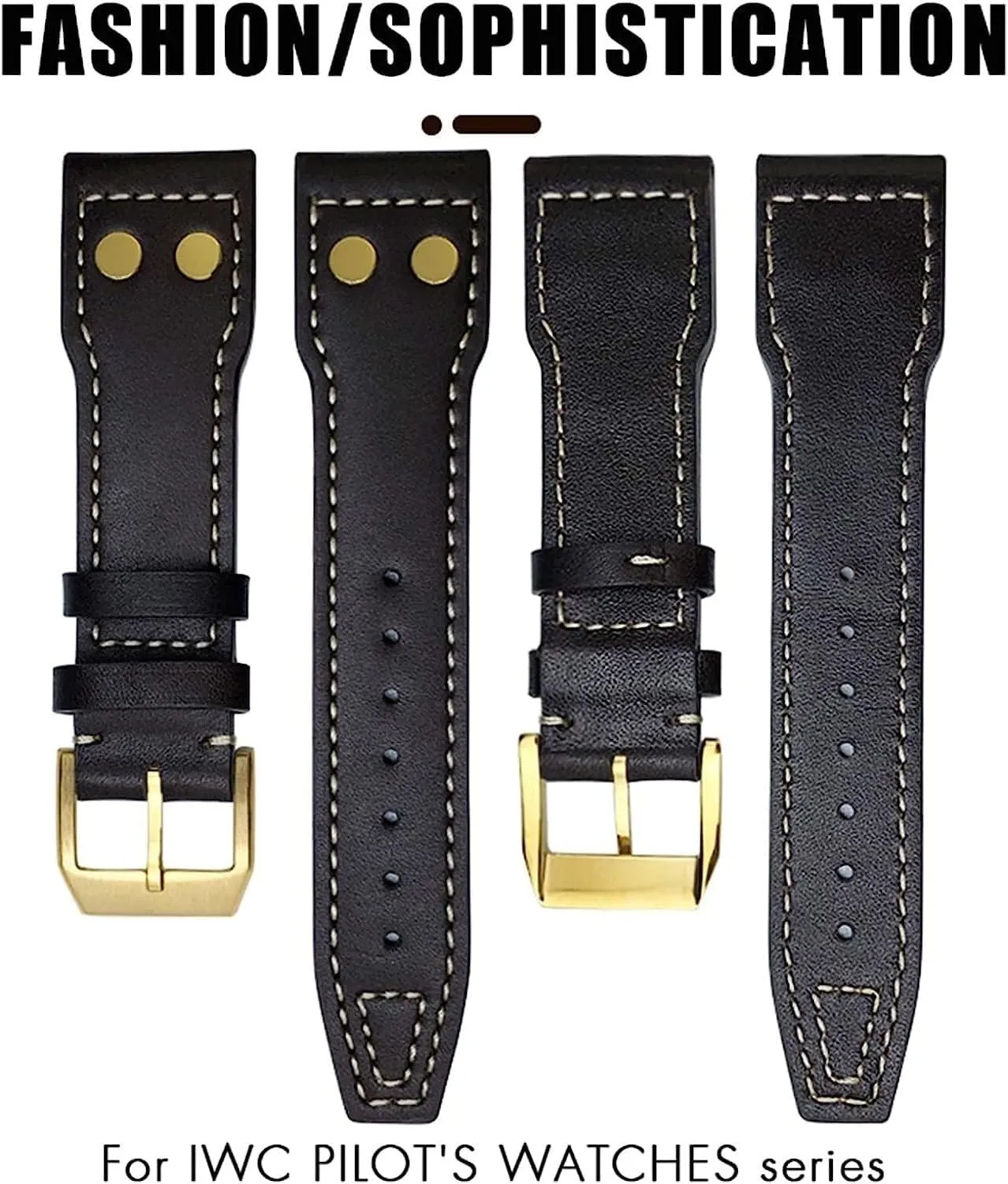 Genuine Leather Strap Fit For IWC Big Pilots Mark 18 Spitfire Watch Band 20mm 21mm 22mm