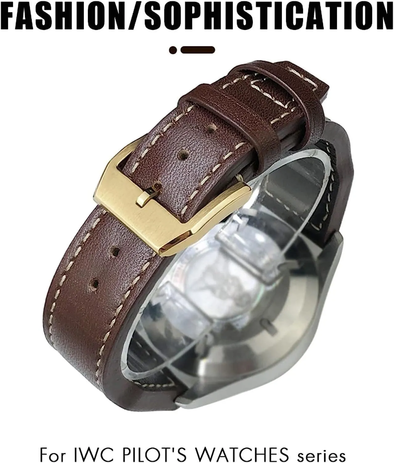 Genuine Leather Strap Fit For IWC Big Pilots Mark 18 Spitfire Watch Band 20mm 21mm 22mm