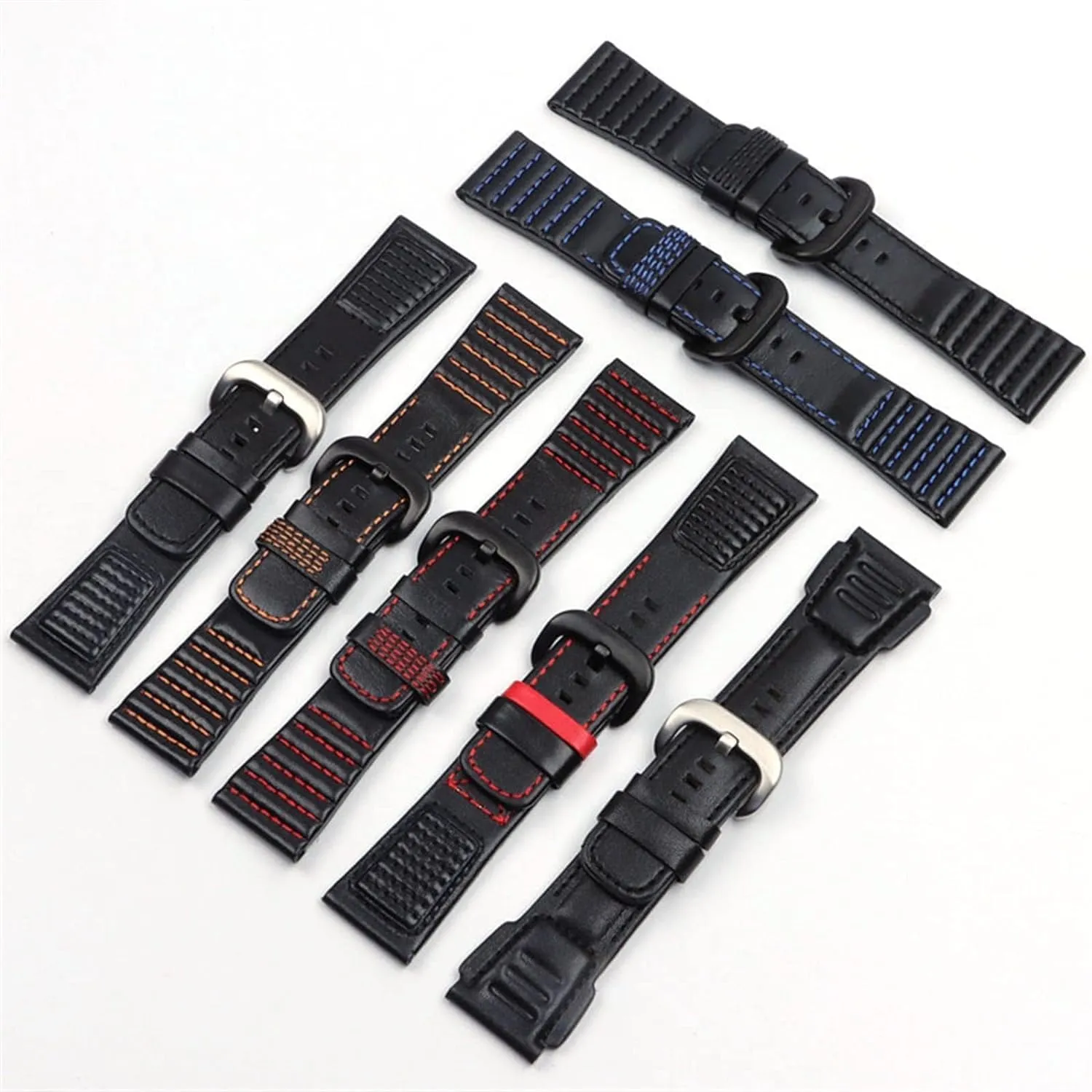 Genuine Leather with Stitches Wrist Watchband Loops watchband for Sevenfriday P3B/01 S2/01 Men Watch Strap