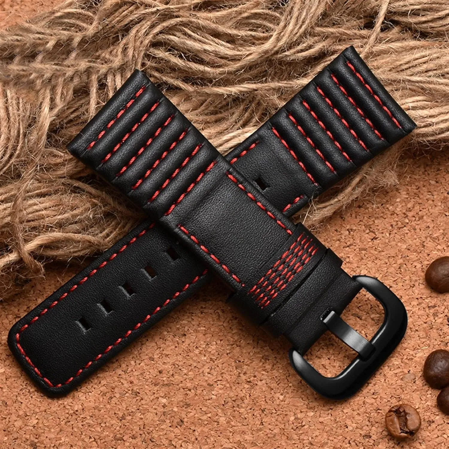 Genuine Leather with Stitches Wrist Watchband Loops watchband for Sevenfriday P3B/01 S2/01 Men Watch Strap