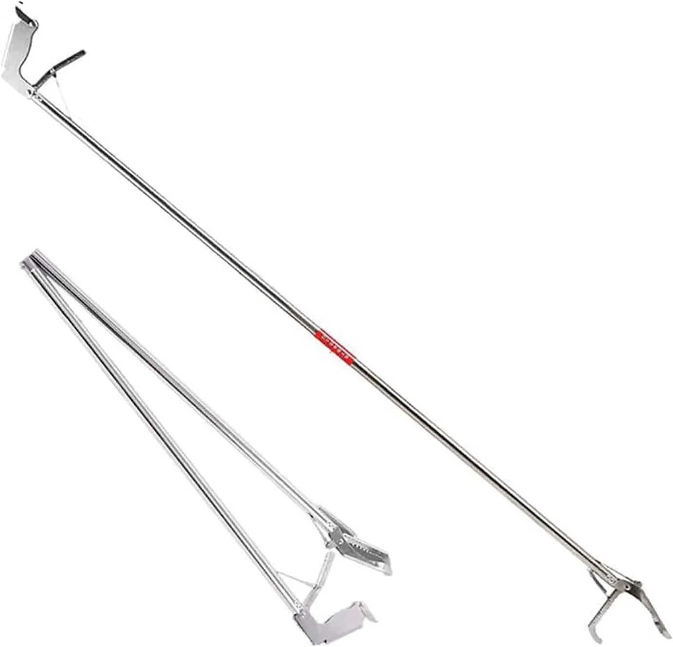 GeRRiT 1.2M Foldable Snake Tongs Self Lockable Reptile Grabber Snake Catcher Rattle Wide Jaw Handling Tool for Reptile Catcher Tool, Snake Catching, 120cm