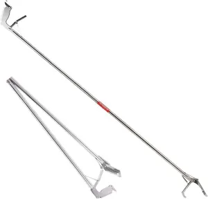 GeRRiT 1.2M Foldable Snake Tongs Self Lockable Reptile Grabber Snake Catcher Rattle Wide Jaw Handling Tool for Reptile Catcher Tool, Snake Catching, 120cm