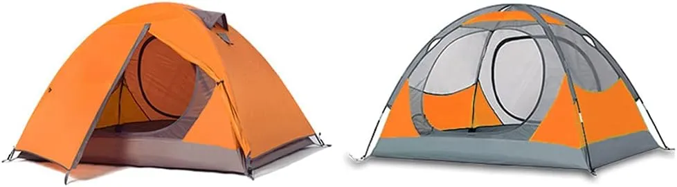 GeRRiT Festival Dome Tent 2 Person Family Camping Tent with Zipped Double Door and Carrying Bag Double Layer Dome Tent for Outdoor Hiking Camping Beach Garden