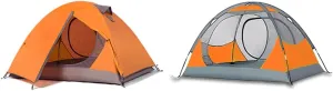 GeRRiT Festival Dome Tent 2 Person Family Camping Tent with Zipped Double Door and Carrying Bag Double Layer Dome Tent for Outdoor Hiking Camping Beach Garden