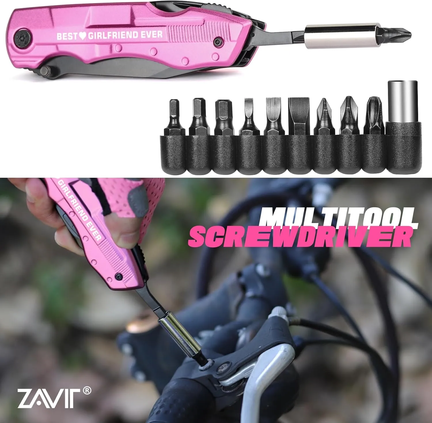 Gifts fro Girlfriend, BEST GIRLFRIEND EVER P-ink Multitool Knife, Girlfriend Christmas Gifts, Birthday Gifts for Girlfriend, Valentines Day Anniversary