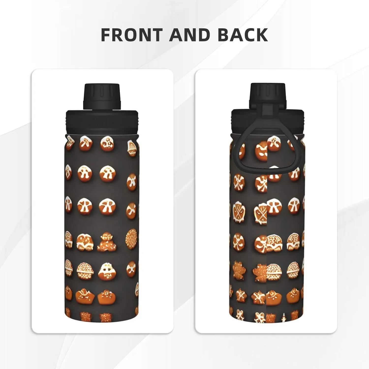 Gingerbread Cookies 18oz Sports Insulated Bottle For Outdoor Activities,Your Ideal Companion Staying Hydrated