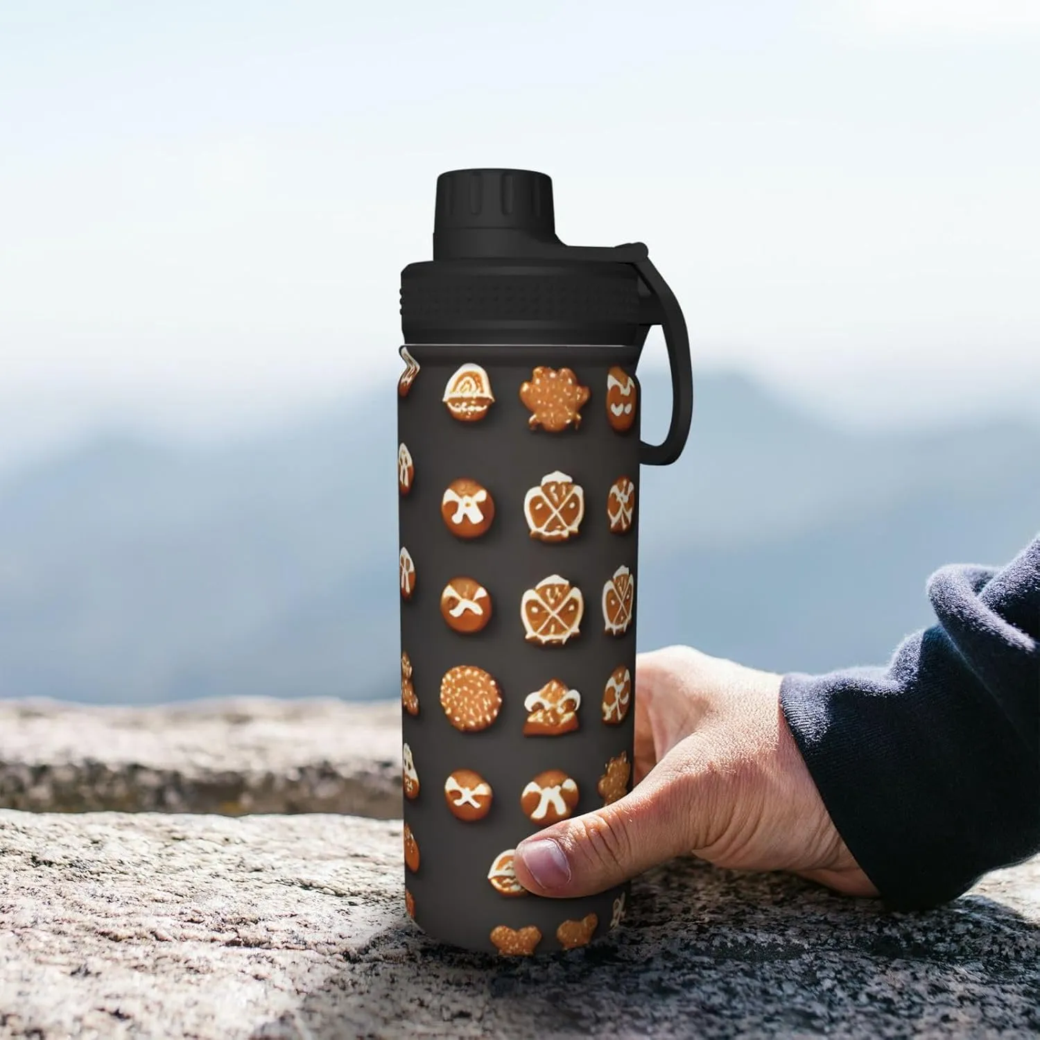 Gingerbread Cookies 18oz Sports Insulated Bottle For Outdoor Activities,Your Ideal Companion Staying Hydrated