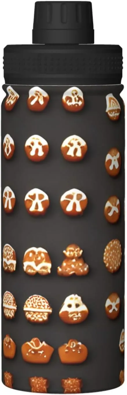Gingerbread Cookies 18oz Sports Insulated Bottle For Outdoor Activities,Your Ideal Companion Staying Hydrated