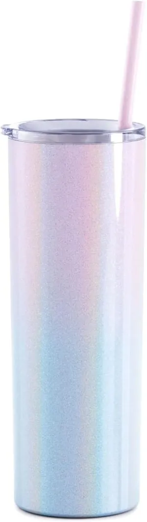 Go Greek Chic - Personalized Delta Zeta Sorority Skinny Tumbler - (Ombre Magic Mist), Custom Greek Life Drinkware, Laser Engraved Name and Insulated Tumbler with Lid & Straw, Keep Drinks Hot or Cold