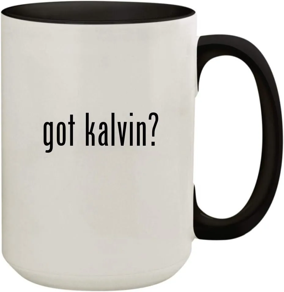 got kalvin? - 15oz Ceramic Colored Inside & Handle Coffee Mug Cup, Black