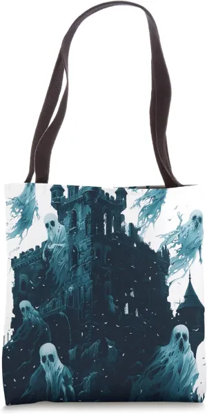 Gothic Haunted Mansion Ghostly Halloween Tote Bag