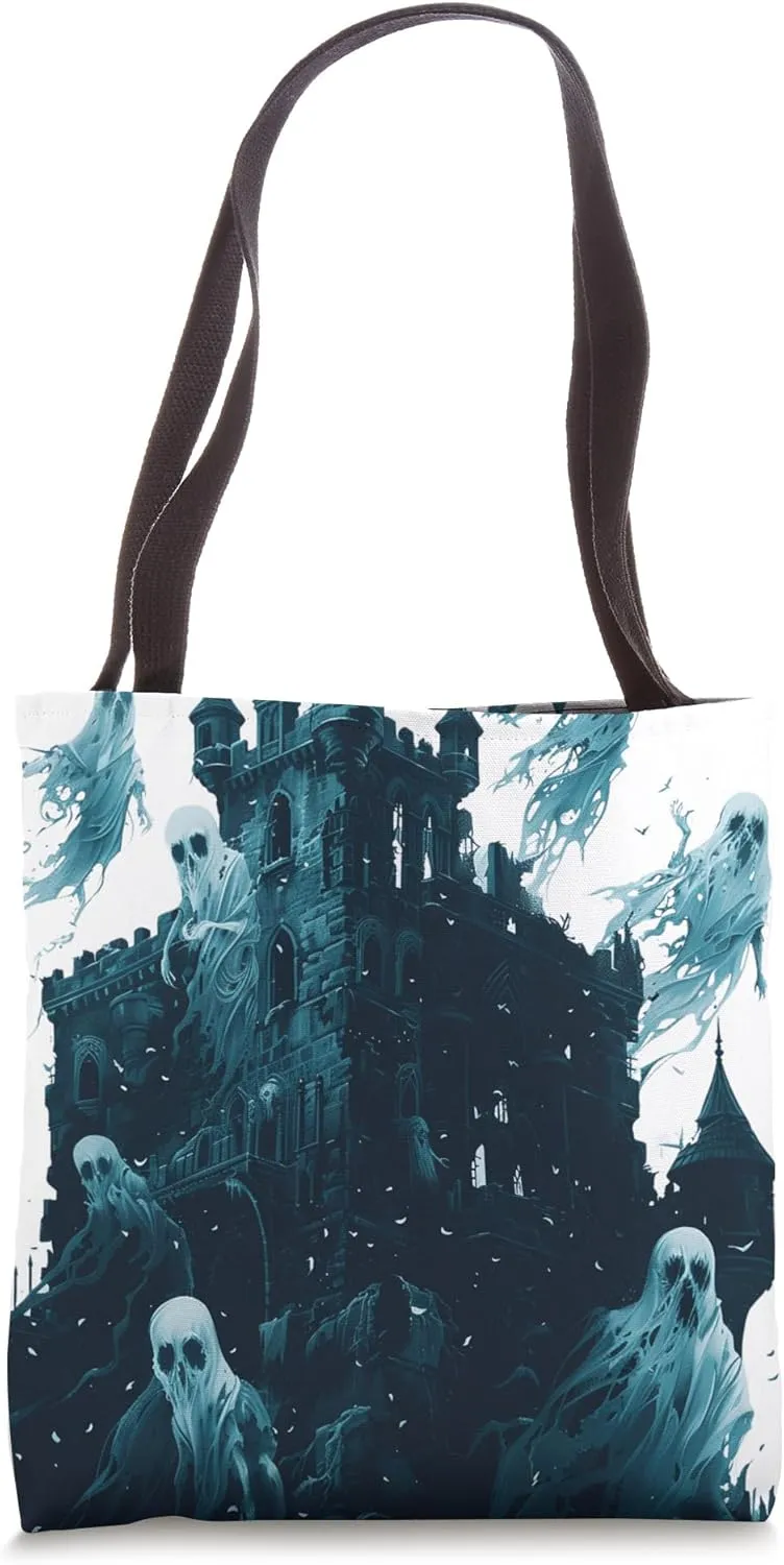 Gothic Haunted Mansion Ghostly Halloween Tote Bag