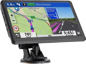 GPS Navigator for Car, Latest 2025 Map 7 inch Touch Screen Car GPS 256-16GB, Voice Turn Direction Guidance, Support Speed and Red Light Warning, North America Lifetime map Free Update