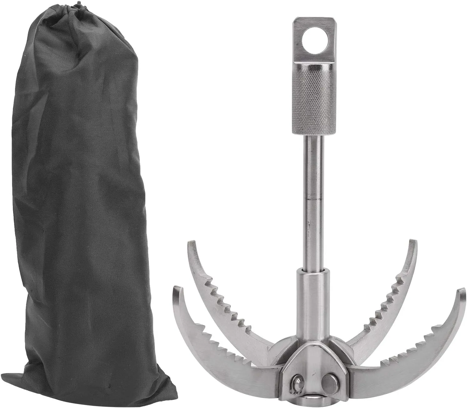 Grappling Hook Stainless Steel Grappling Hook 4 Claws Rock Climbing Foldable Hook Outdoor Survival Tool Portable Climbing Hook Multi Functional Folding Hook for Outdoor Survival Climbing