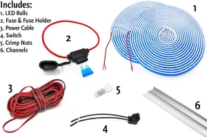 Green Blob Outdoors Pimp My Pontoon LED Boat Deck Lighting Kit with Bonus Red & Green Navigation Lights DIY Pontoon Under Deck Lighting kit for Pontoon Boats (Blue, 20)