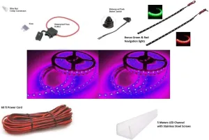 Green Blob Outdoors Pimp My Pontoon LED Boat Deck Lighting Kit with Bonus Red & Green Navigation Lights DIY Pontoon Under Deck Lighting kit for Pontoon Boats (Ultra-Violet, 20)