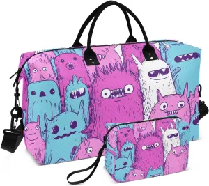 Group Monsters Seamless Duffel Bag for Traveling, Gym Bags with Multiple Interior Pockets for Women Men Toiletry Purse Included 20.5”x 1.9” x 13.8”