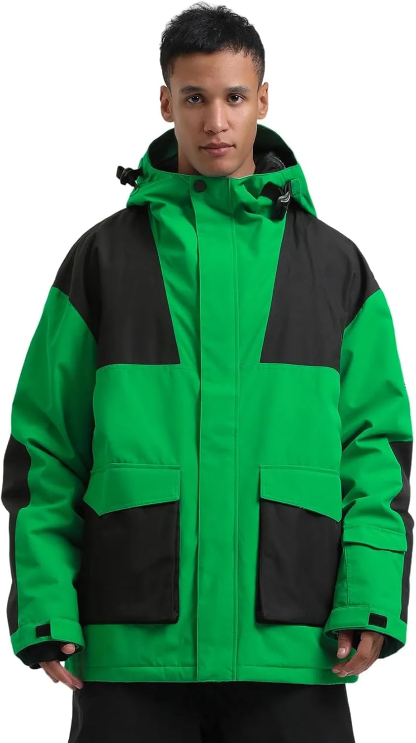 GSOU SNOW Men Ski Jacket Snowboard Snow Coat Warm Winter Waterproof Mountain Hooded