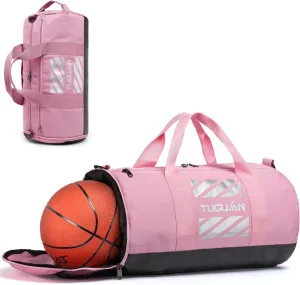 Gym Bag for Men Women with Wet Pocket & Shoe Compartment Travel Duffle Bag Man Sport Basketball Football Bag Weekend Overnight Duffel Bag Gym Tote bag 40L, Black