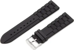 Hadley-Roma Men's Genuine Silicone Diver Sport Watch Band MS-3344