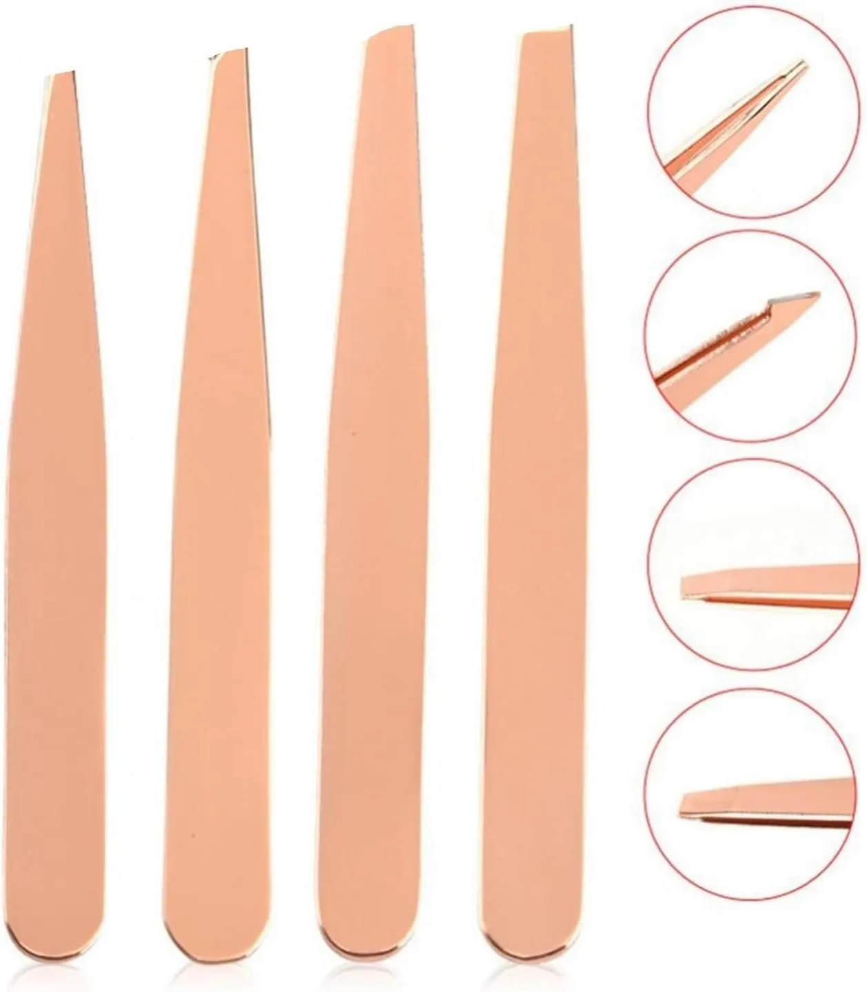 Hair Removal Tweezers Eyebrow TweezerEyebrow Clip Makeup Tool Clip Slant Tip Flat Tip Trimming Eyebrow Clip Beauty Tool(Silver)