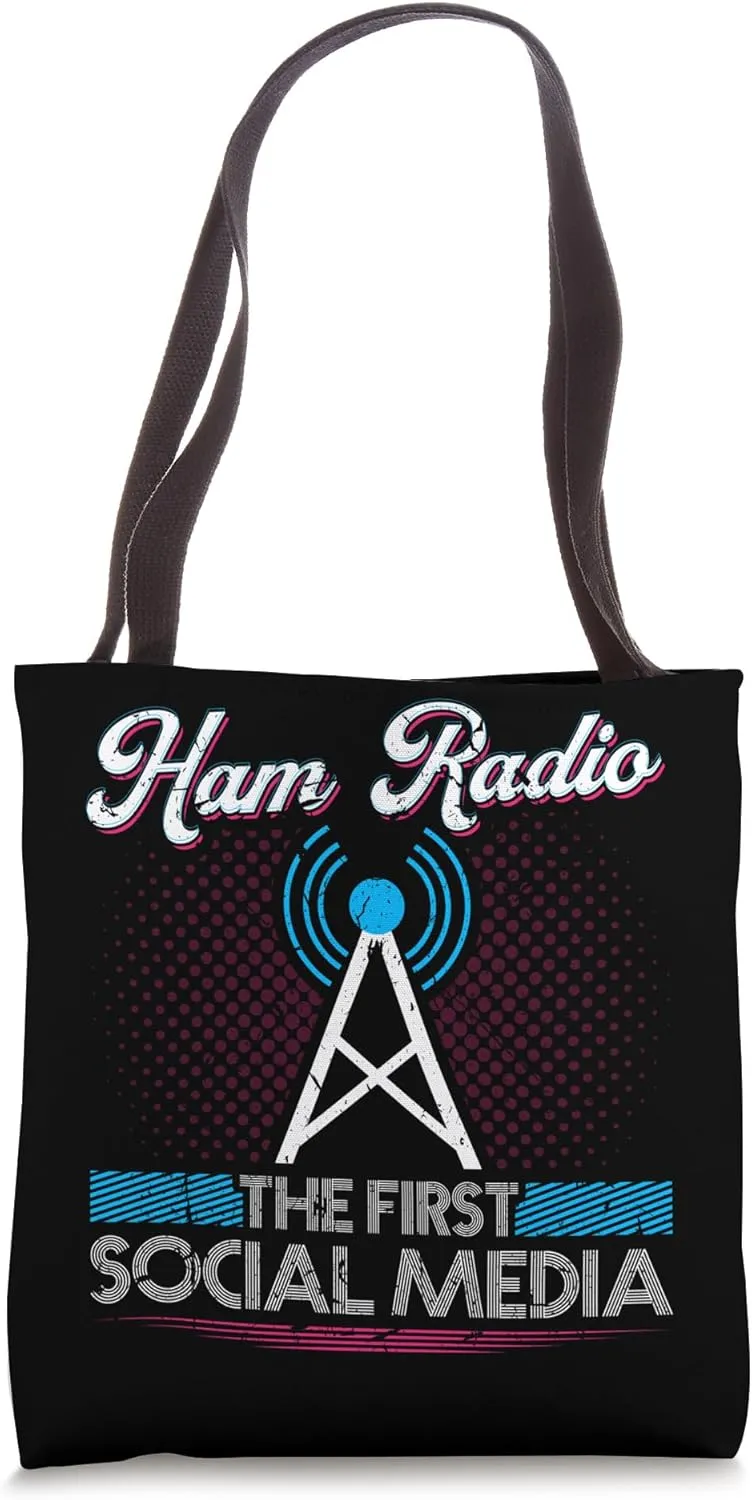 Ham Radio Operator Amateur Radio Morse Code Social Media Tote Bag