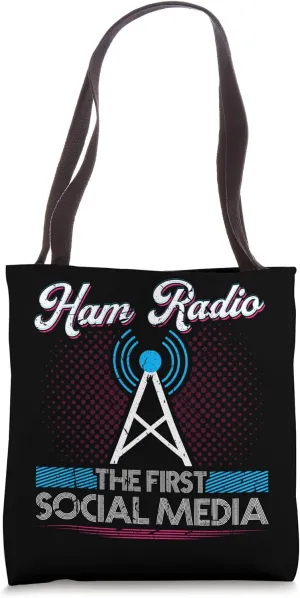 Ham Radio Operator Amateur Radio Morse Code Social Media Tote Bag