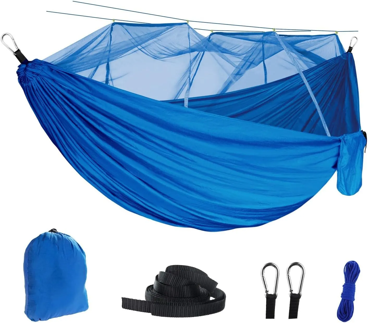 Hammock with Mosquito Net Lightweight Jungle Hammock for Trekking, Backpacking, Nylon Travel Hammock with Mosquito for Travel, Garden, Hiking, Survival (Color : G)