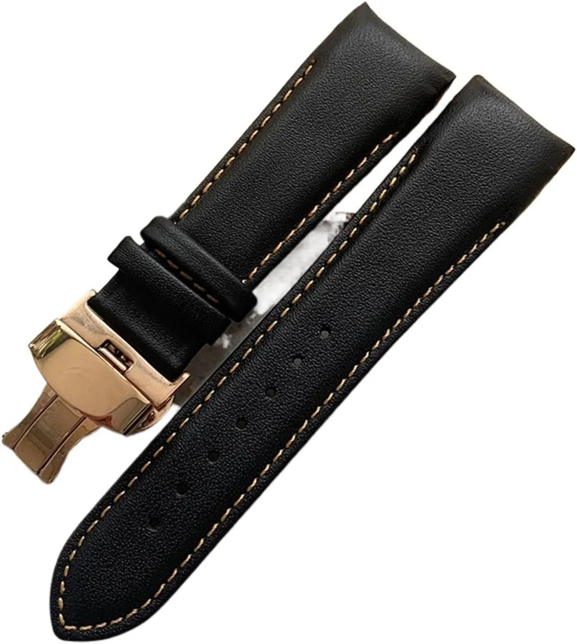 Handmade Genuine Leather Curved End Watchband 22mm 23mm 24mm Compatible With T035 Watch Band Strap Steel Buckle Wrist Bracelet