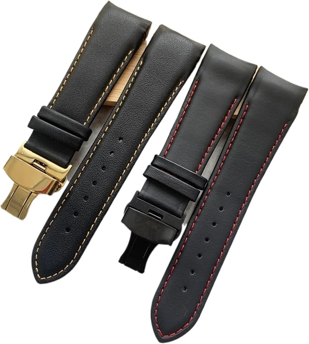 Handmade Genuine Leather Curved End Watchband 22mm 23mm 24mm Compatible With T035 Watch Band Strap Steel Buckle Wrist Bracelet