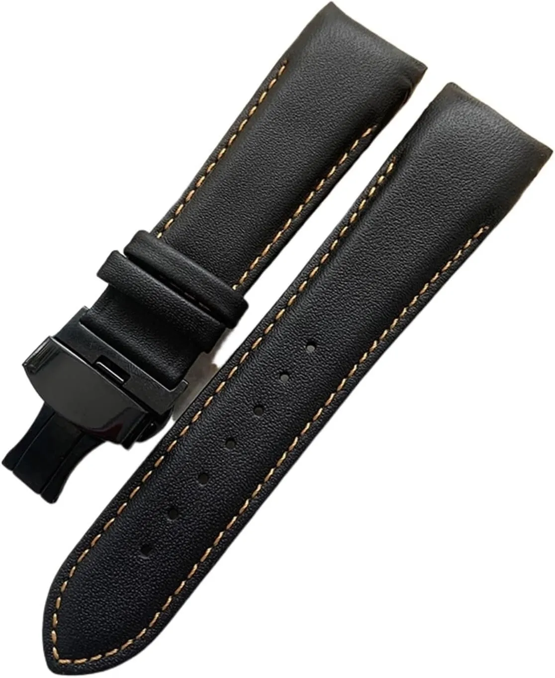 Handmade Genuine Leather Curved End Watchband 22mm 23mm 24mm Compatible With T035 Watch Band Strap Steel Buckle Wrist Bracelet