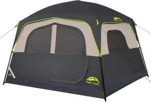 Happy Travel Tent 6 Person Tents for Camping, Waterproof Easy Setup Camping Tent with Rainfly, Portable Large Family Cabin Tent with 5 Large Mesh Windows and Carry Bag for Outdoor Camping & Hiking