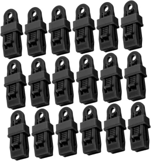 Happyyami 30pcs Heavy Duty Tent Hooks Tarp Hooks Reflective Tent Rope Rv Awning Carabiner Clip