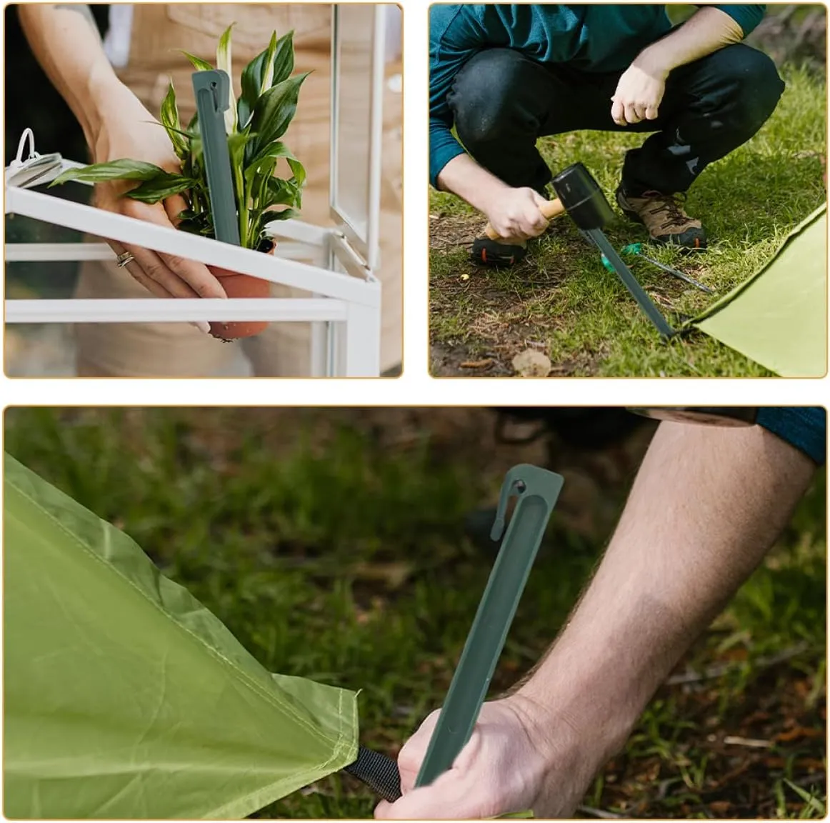 Happyyami Gardening Nails 8pcs Landscape Special Shape for Ground Sheets Netting