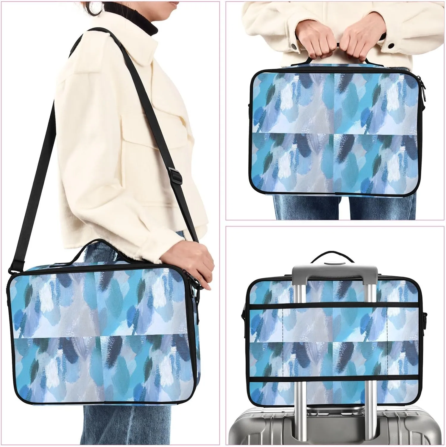 Hard Shell Travel Bag for Women Large Makeup Toiletry Organizer