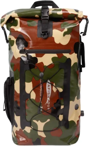 Heavy Duty Waterproof Dry Bag Backpack, 35L Roll-Top Floating Dry Bag Backpack for Kayaking, Rafting, Boating(Brown)