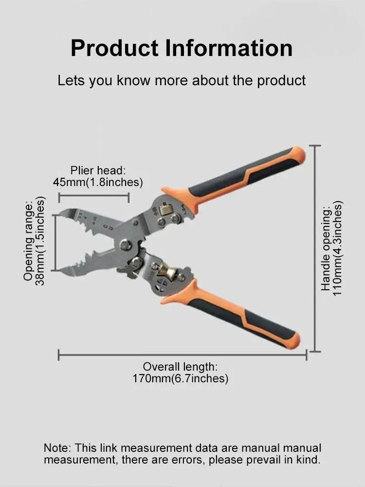 Heavy-Duty Wire Cutter  Stripping Pliers - 10-in-1 Tool