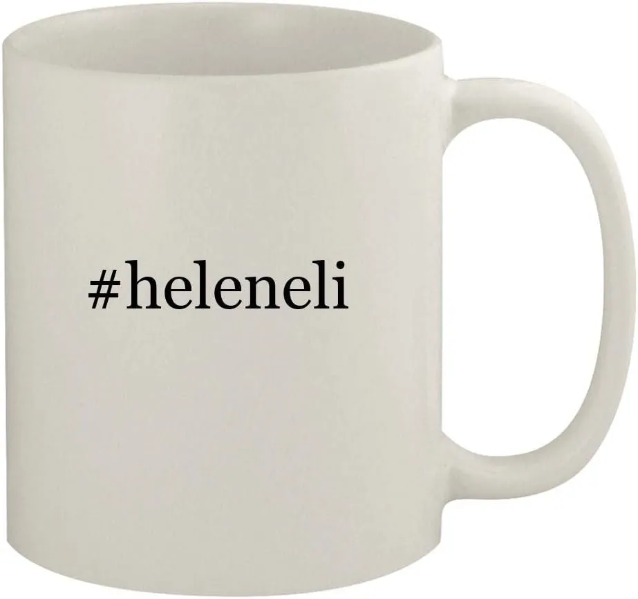 #heleneli - 11oz Ceramic White Coffee Mug, White