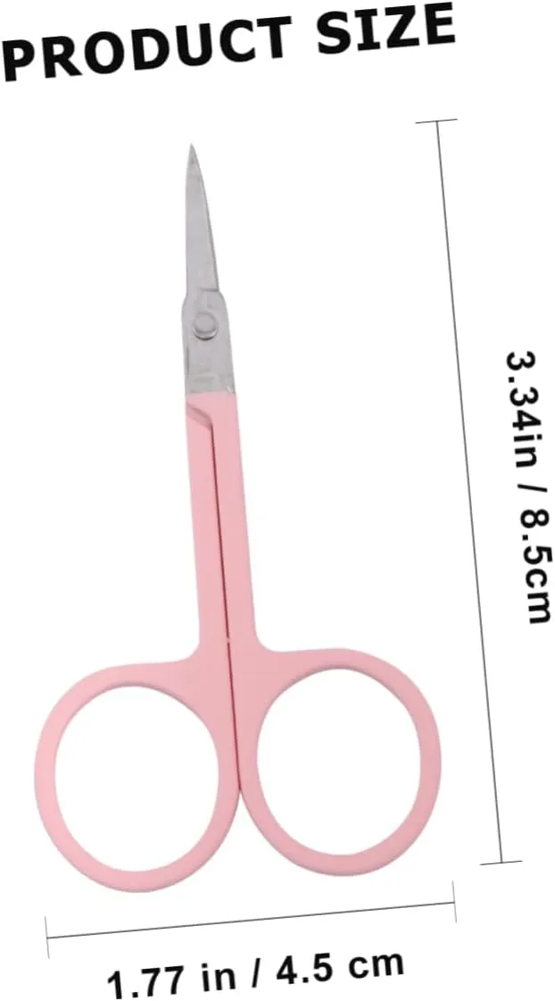 Hemoton 2pcs Portable Stainless Steel Eyebrow Scissors and Trimmers Ergonomic Beauty Tool for Eyebrow Beard and Eyelash Grooming to Use for Personal Care