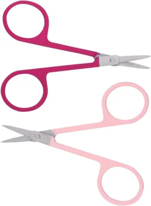 Hemoton 2pcs Portable Stainless Steel Eyebrow Scissors and Trimmers Ergonomic Beauty Tool for Eyebrow Beard and Eyelash Grooming to Use for Personal Care