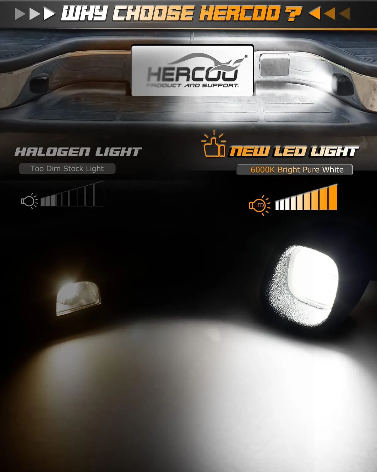 HERCOO License Plate Light Lamp Lens Socket Wire Harness LED Lights Bulb Assembly Compatible with Chevy Blazer S10 GMC Jimmy Sonoma Oldsmobile Bravada 1998-2005 Pickup Truck
